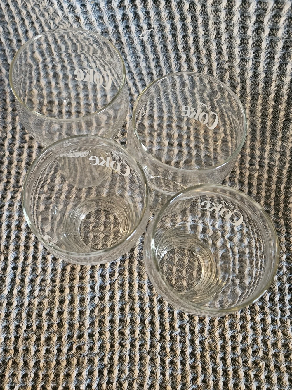 Coca Cola Clear Glass Pint Glasses - Set of 4 - Clear